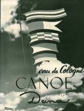 Publicité ancienne eau de Cologne canoë Dana 1949  issue magazine Facon Marrec