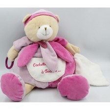 Doudou ours rose blanc Ma cachette à secrets range pyjama BABY NAT - 29106