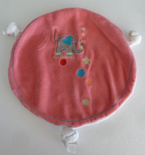 DC2 DOUDOU PLAT SUPER U TOUT PETITS ELEPHANT rond rose balle bleu étoiles - TTBE