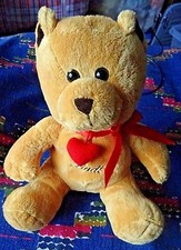 HB/ DOUDOU PELUCHE OURS LINDT COEUR ROUGE NOEUD SATIN 25 CM ASSIS ETAT NEUF