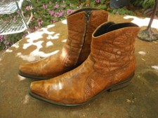 Bottines Hommes Boots Santiags Style Cow-boy T:41 cuir collection Gino Bianchi