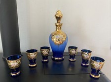 Ancienne Carafe Et 6 Verres A