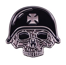 PIN'S BROCHE BADGE CASQUE TETE DE MORT BIKER MOTO CHOPPER VESTE GILET METAL !!