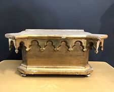 ancien thabor d'ostensoir / pupitre d'autel bois et stuc doré à la feuille d'or