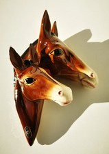 Buste de chevaux plaque murale en céramique émaillée par JEMA HOLLAND