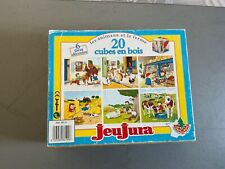 Jeu de Cube en Bois Vintage JeuJura Animaux de la Ferme - 6  Modèles 20 Cubes ,D