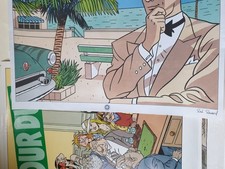 Lot de 8 serigraphie affiches bd blake mortimer à serrie