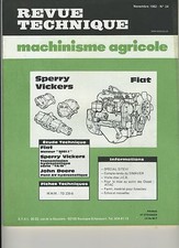 (1A)REVUE TECHNIQUE MACHINISME AGRICOLE FIAT / SPERRY VICKERS / JOHN DEERE / MWM