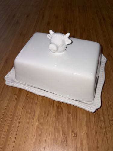 Beurrier céramique blanc