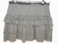 cropped Jupe Vichy pied de poule MADAME A PARIS jupette à volants éffiloché 1/XS