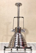 Plafonnier suspendu restaurant/bar marin en aluminium argenté et aluminium marin