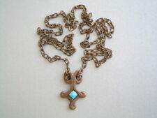 Collier Pendentif Croix Style Celtique Cuivre ? 16,0 G / Longueur Environ 69 Cm