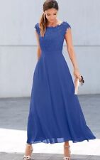 Robe À Encolure En Dentelle FREEMANS En Saphir UK 20 Plus (fm174-32)