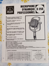 ancienne fiche brochure technique MICROPHONE AKG D25B