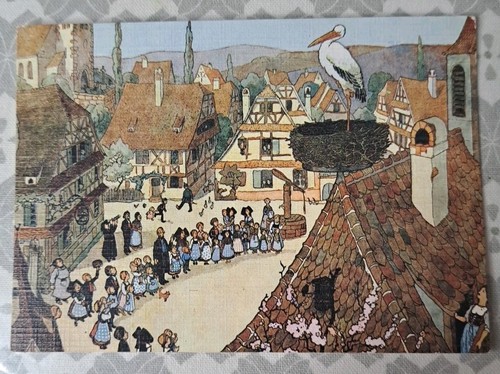 Cpa hansi la cigogne - cpa-, de