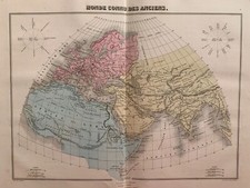 CARTE ANCIENNE - LE MONDE CONNU DES ANCIENS - GRAVURE - CHARTIER - 1878