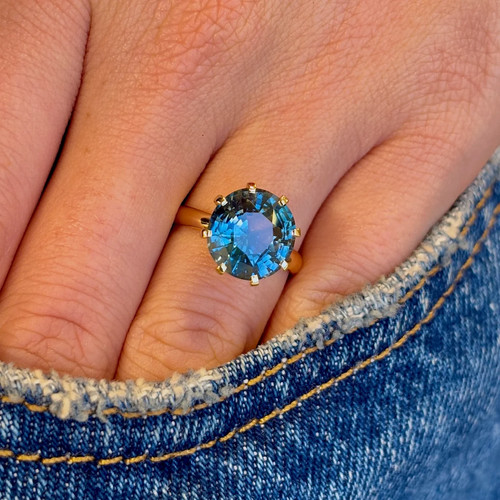 Bague solitaire vintage saphir