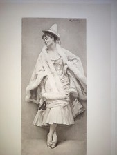 TRES BELLE GRAVURE-PHOTOGRAVURE " PIERRETTE"R.MANDRAZO.XIXe.TBE.