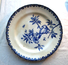 Grand plat Oiseau perché, Art Nouveau, signé HB Choisy le Roi: Service Japonais