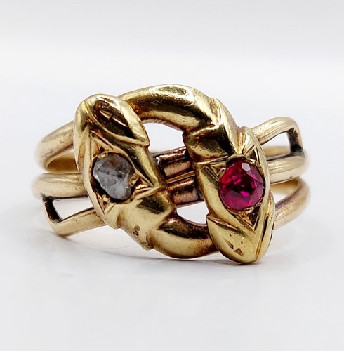 Bague serpent antique 18k - or,