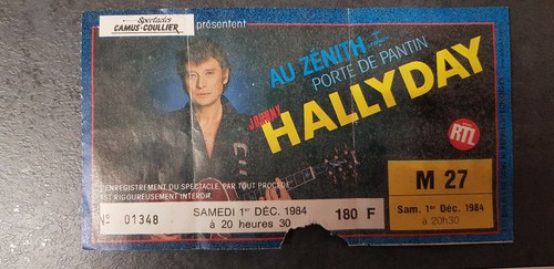Ticket concert johnny - ticket, hallyday