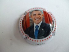 capsule champagne Pierre MIGNON,  Barack OBAMA, contour blanc, N°163b, à saisir