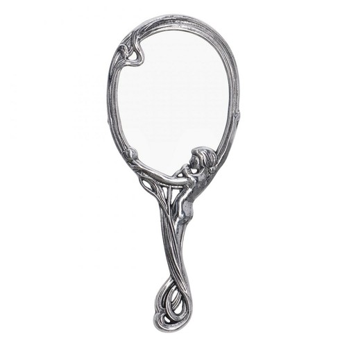 Miroir main avec femme - à, la