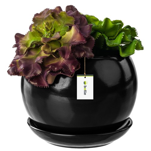 Pot fleur noir avec - de,