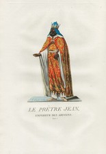 Prester Jean Roi Des Prêtres Costume Aquatinta Gravure 1778
