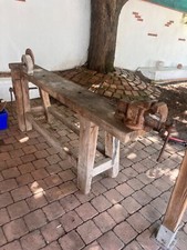 établi bois ancien avec étau