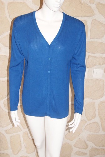 Gilet cardigan bleu taille - taille, xl