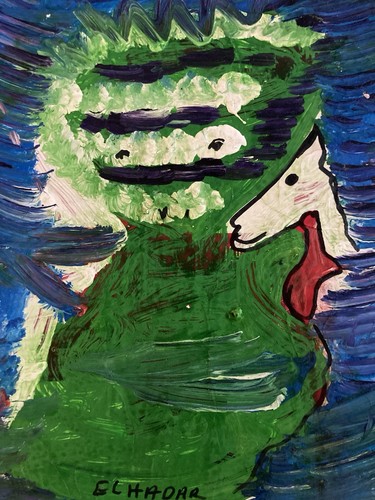 Peinture art brut carton - peinture,