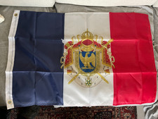 Drapeau Français avec armoiries de l'Empereur Napoléon Bonaparte