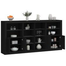 Buffet avec Lumières LED Armoire Latérale Meuble de Rangement Salon vidaXL