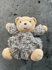 Doudou Peluche Ours Boule Gris Chiné Beige  Collection Fur  Kaloo Fourrure Poilu