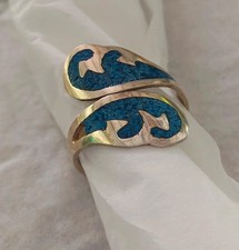 Bague en argent alpaca et turquoise Bijoux Mexicain Vintage et ajustable 
