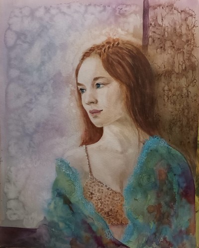 Confiante aquarelle - « confiante »,