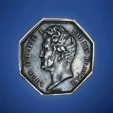 Jeton Argent Louis-Philippe Société D'Agriculture De Melun Poinçon Lampe 14,20gr