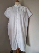 PRINCESSE TAM TAM : OVERSIZE ROBE BOUTONNÉE CHEMISE TUNIQUE BLANCHE WHITE DRESS