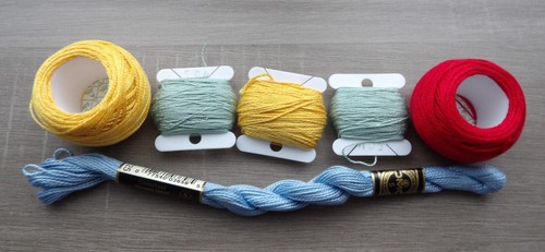 Lot coton broder a - , ,a