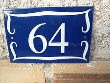 PLAQUE EMAILLEE NUMERO DE RUE MAISON CLASSIQUE EMAIL 62 à 93 NEUF FAB EN FRANCE