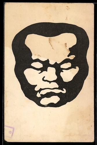 Carte postale masque mortuaire