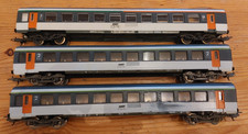 lot de trois wagons lima voyageurs corail sncf 2eme classe