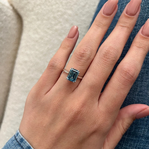 Bague diamant taille - , émeraude