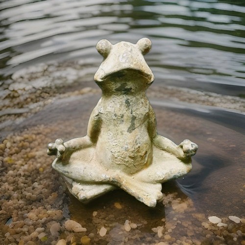 Grenouille zen fonte patine - fonte,
