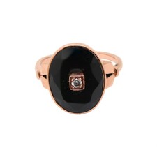 9k or Rose Onyx Noir Et Flush