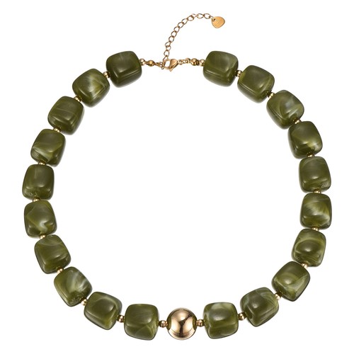 Collier perles résine - en,