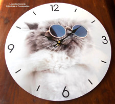 HORLOGE MURALE  LE CHAT AUX LUNETTES