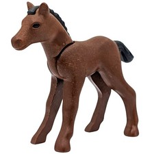 Playmobil poney marron foncé