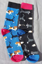 Paire Chaussette CHIEN CHAT SOURIS ANIMAUX homme 41 42 43 44 45 FANTAISIE BLEU